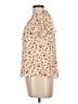 Papaya 100% Polyester Floral Ivory Short Sleeve Blouse Size L - photo 5
