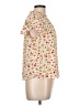 Papaya 100% Polyester Floral Ivory Short Sleeve Blouse Size L - photo 4