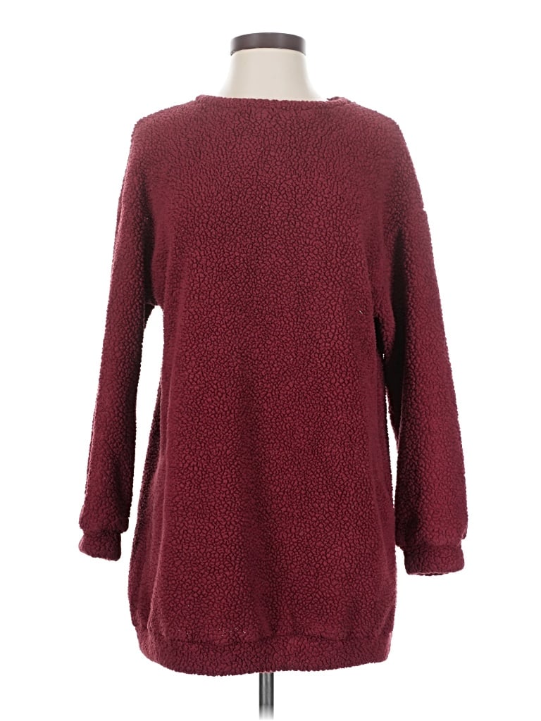 Pre-owned Shein Pullover Sweater In Burgundy