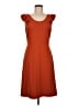 Versona Solid Orange Casual Dress Size 6 - photo 1