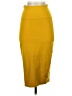 Bebe Solid Yellow Casual Skirt Size S - photo 1