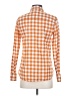 J.Crew 100% Cotton Checkered-gingham Orange Long Sleeve Button-Down Shirt Size 0 - photo 2