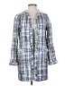 Zara Basic Checkered-gingham Color Block Plaid Tweed Multi Color Blue Coat Size XS - photo 1