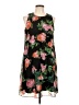 Calvin Klein 100% Polyester Floral Multi Color Black Casual Dress Size 10 - photo 1