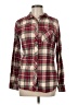 Assorted Brands 100% Cotton Plaid Burgundy Long Sleeve Button-Down Shirt Size M - photo 1