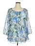 J by Joie 100% Polyester Blue 3/4 Sleeve Blouse Size 1X - photo 1