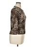 August Silk Animal Print Brown Cardigan Size XL - photo 4