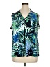 IMAN Tropical Green Sleeveless Blouse Size 1X - photo 1