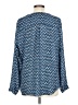 Zac & Rachel 100% Polyester Chevron-herringbone Blue Long Sleeve Blouse Size L - photo 2
