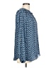 Zac & Rachel 100% Polyester Chevron-herringbone Blue Long Sleeve Blouse Size L - photo 4