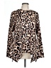 Assorted Brands Animal Print Brown Long Sleeve T-Shirt Size L - photo 1