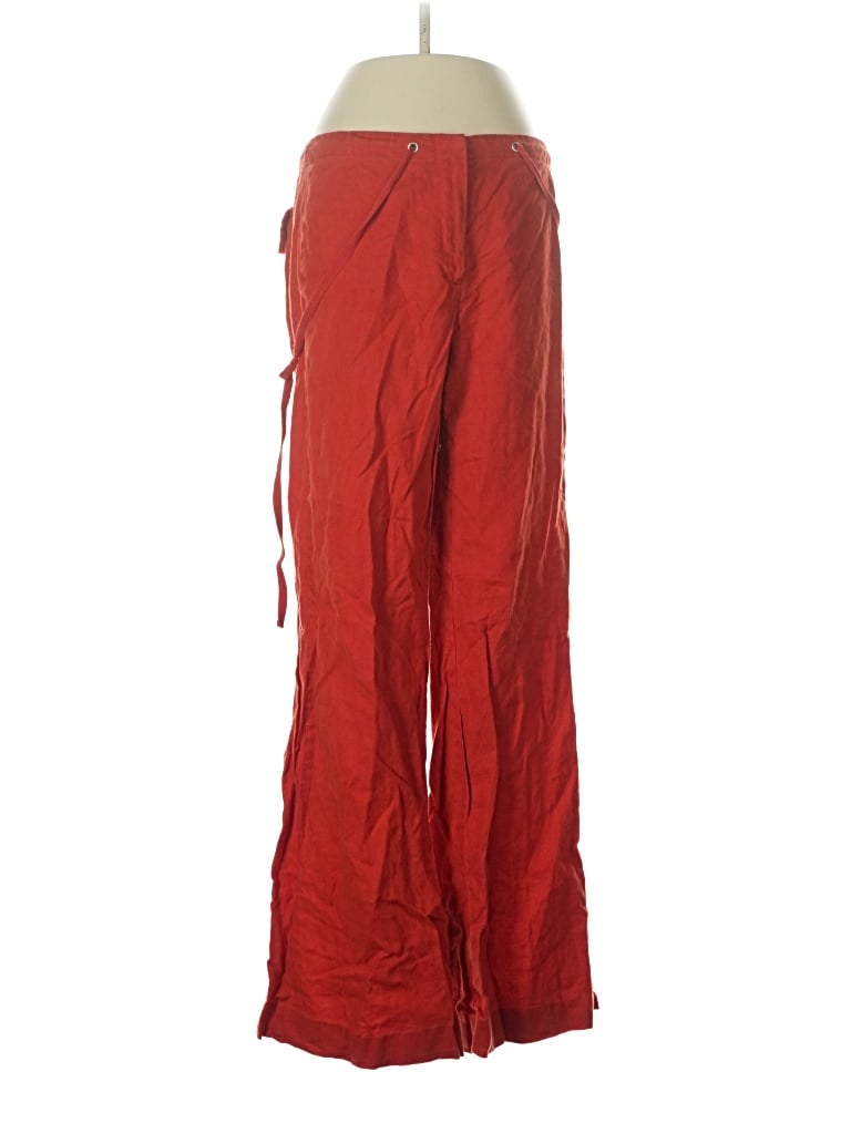 Pre-owned Moda International Linen Pants In Red