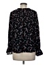 Banana Republic 100% Polyester Print Black Long Sleeve Blouse Size M - photo 2