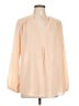 Pleione 100% Polyester Tan Long Sleeve Blouse Size L - photo 1