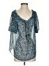 Moda International 100% Polyester Blue Short Sleeve Blouse Size S - photo 1