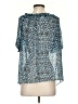 Moda International 100% Polyester Blue Short Sleeve Blouse Size S - photo 2