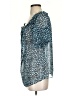 Moda International 100% Polyester Blue Short Sleeve Blouse Size S - photo 5