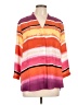 Investments 100% Polyester Color Block Orange 3/4 Sleeve Blouse Size L - photo 1