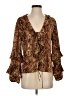 Zara 100% Polyester Brown Long Sleeve Blouse Size S - photo 1