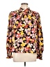 Who What Wear 100% Polyester Floral Brown Yellow Long Sleeve Blouse Size L - photo 1