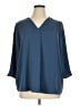 Assorted Brands 100% Polyester Blue 3/4 Sleeve Blouse Size 0X - photo 1