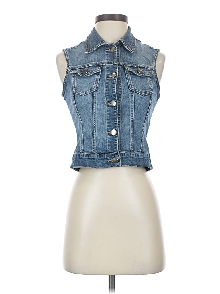 Pre-owned Wax Jean Denim Vest In Blue