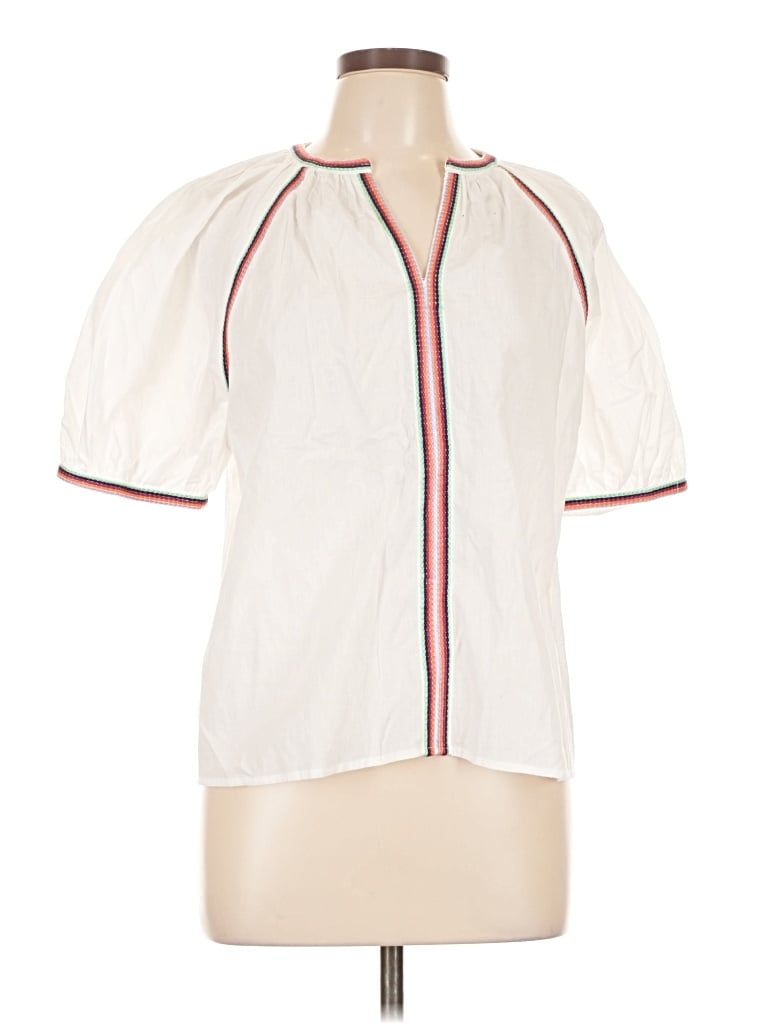 Pinch Short Sleeve Blouse In White