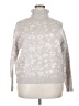 Gibson Latimer Animal Print Silver Turtleneck Sweater Size XXL - photo 1