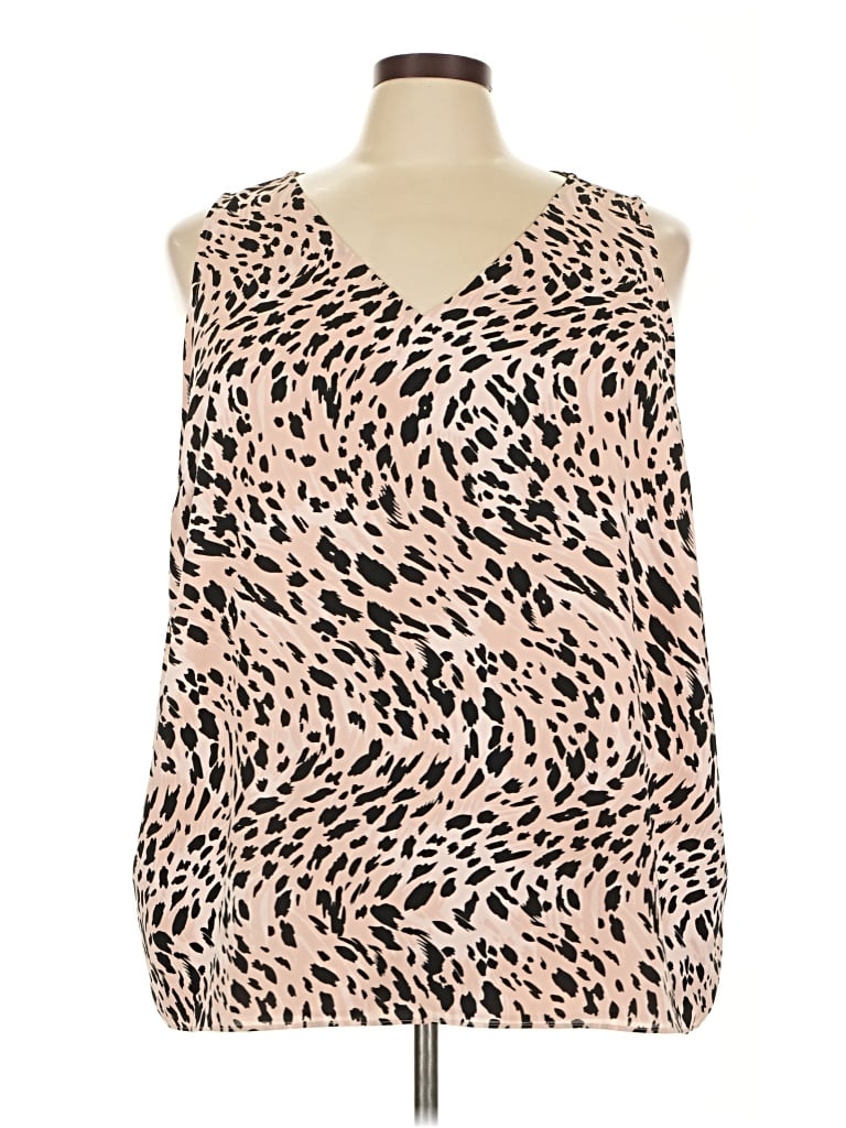 Pre-owned Nine West Tank Top Pink Cold Shoulder Neckline Tops