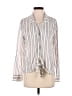 1.State 100% Viscose Stripes Ivory Long Sleeve Blouse Size S - photo 1