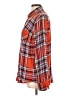 Merona 100% Rayon Plaid Orange Long Sleeve Button-Down Shirt Size L - photo 5
