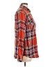 Merona 100% Rayon Plaid Orange Long Sleeve Button-Down Shirt Size L - photo 4