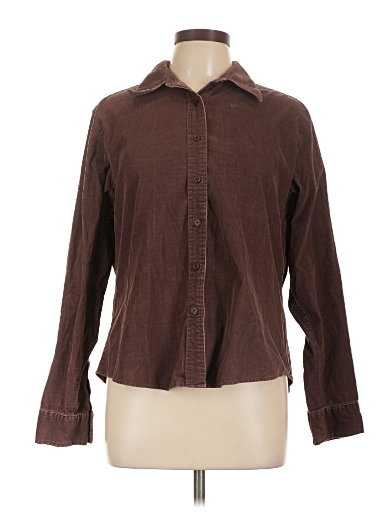 Pre-owned L.l.bean Long Sleeve Button Down Shirt In Brown