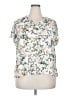 PREMISE 100% Polyester Floral Ivory Short Sleeve T-Shirt Size 2X - photo 1