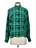 Jaeger Houndstooth Green Long Sleeve Blouse Size S (estimated) - photo 1