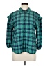 Sugarlips 100% Polyester Plaid Green 3/4 Sleeve Blouse Size M - photo 1