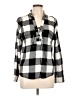 SO Checkered-gingham Black Long Sleeve Blouse Size L - photo 1