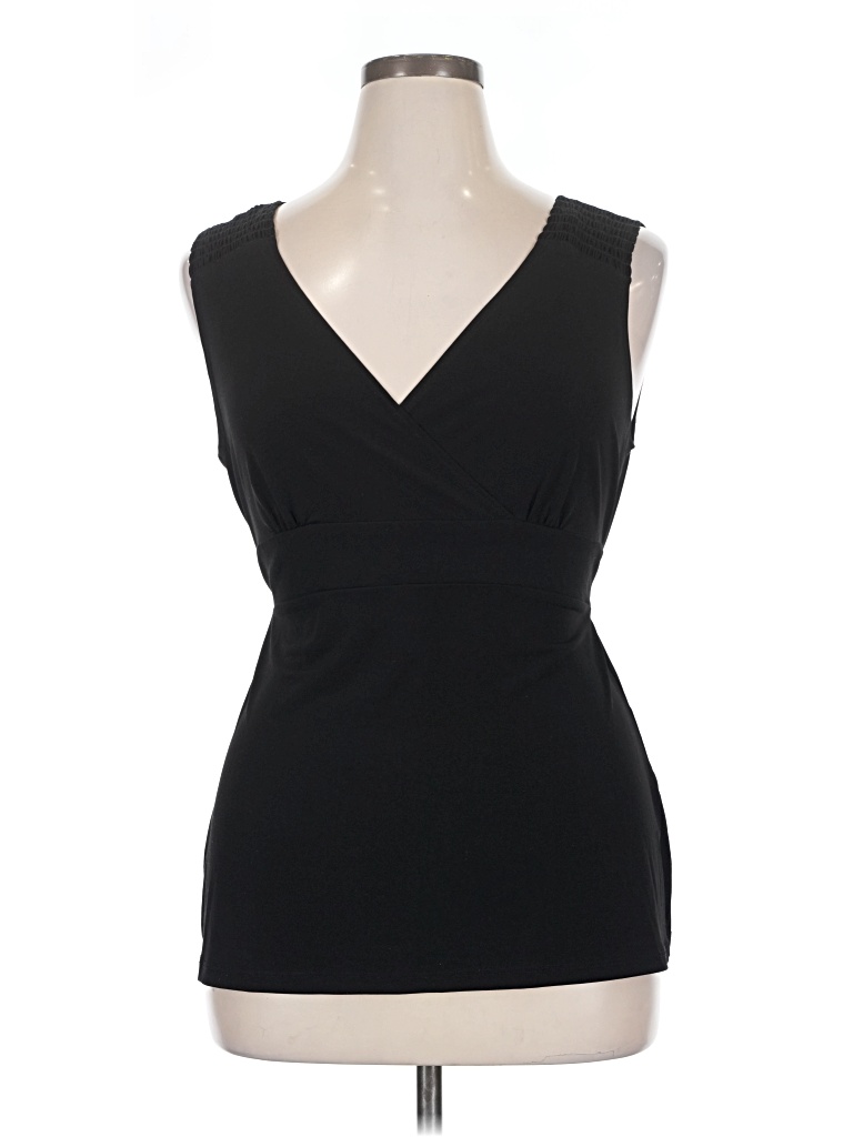 Pre-owned Ab Studio Sleeveless Top Black Sweetheart Neckline Tops