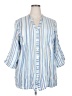 Assorted Brands Stripes Blue 3/4 Sleeve Button-Down Shirt Size 2X - photo 1