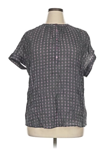 dip Short Sleeve Blouse (view 1)