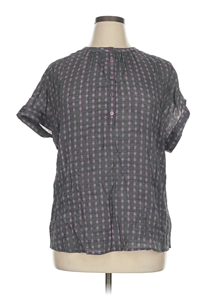 Pre-owned Dip Short Sleeve Blouse In Gray