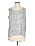 Attention 100% Polyester Silver Sleeveless Blouse Size L - photo 1