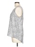 Attention 100% Polyester Silver Sleeveless Blouse Size L - photo 5