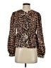 Assorted Brands Animal Print Brown Long Sleeve Blouse Size S - photo 1
