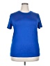 Daisy Solid Blue Short Sleeve T-Shirt Size 1X - photo 1