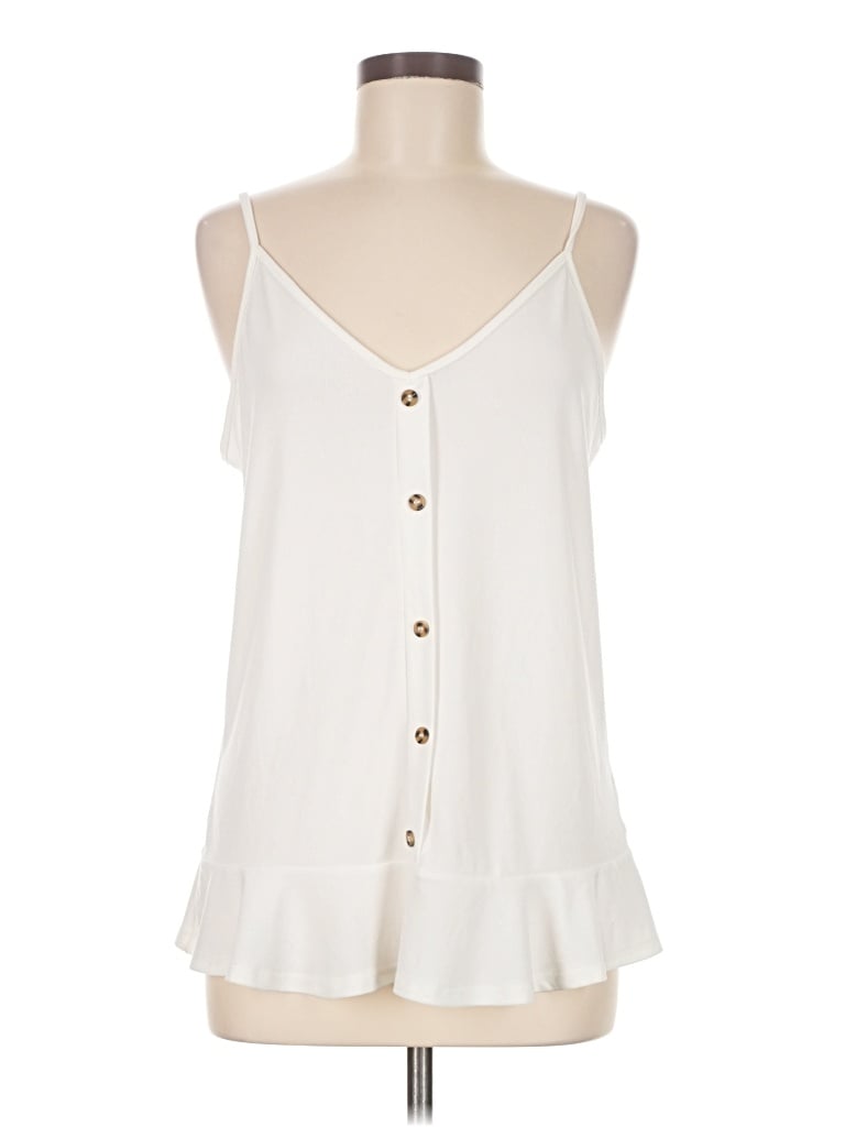Pre-owned Green Envelope Sleeveless Blouse In White