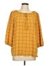 Olivia & Martin 100% Polyester Yellow 3/4 Sleeve Blouse Size L - photo 1