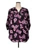 Torrid 100% Polyester Floral Purple 3/4 Sleeve Blouse Size 1X Plus (1) - photo 1