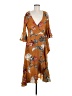 Lulus 100% Polyester Tropical Brown Casual Dress Size L - photo 1
