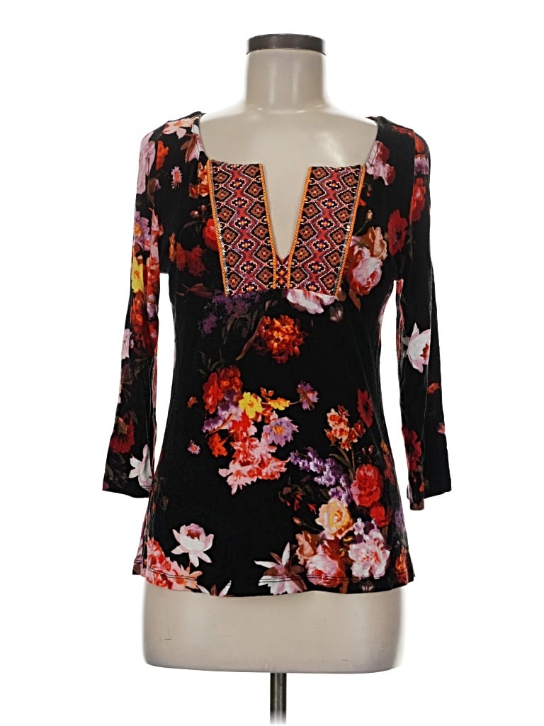 Pre-owned A Common Thread 3/4 Sleeve Blouse In Black